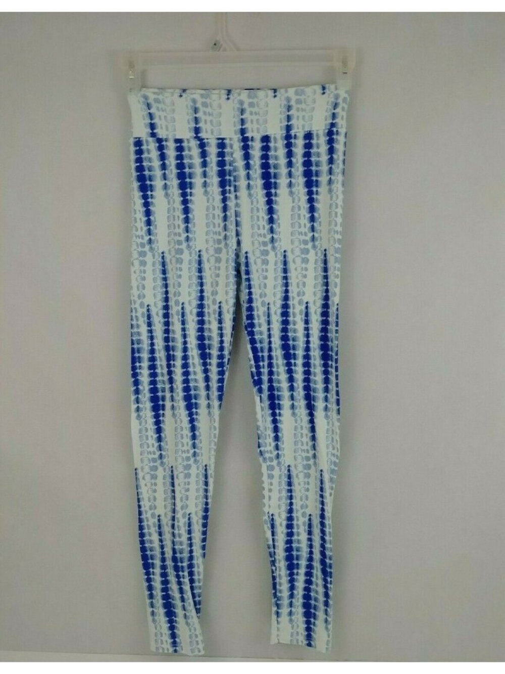 Lularoe Leggings White With Blue Paint Splotches Design One Size